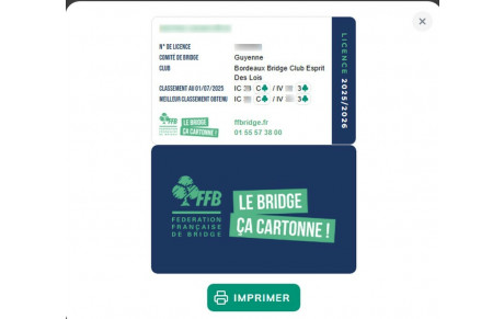 La carte licencié