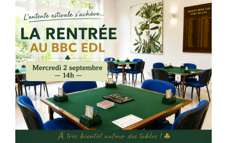 L’entente estivale s’achève… bientôt la rentrée au BBC EDL !